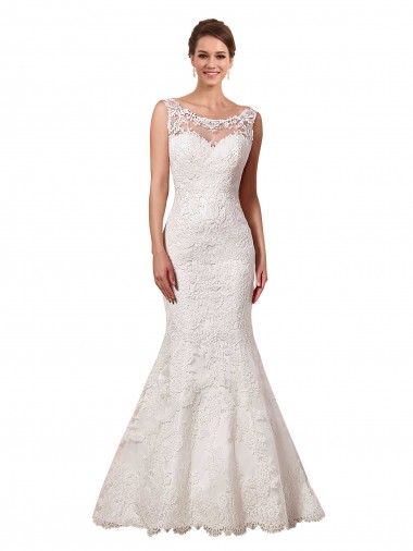 Wholesale Bateau Illusion Sweetheart Lace Wedding Dress