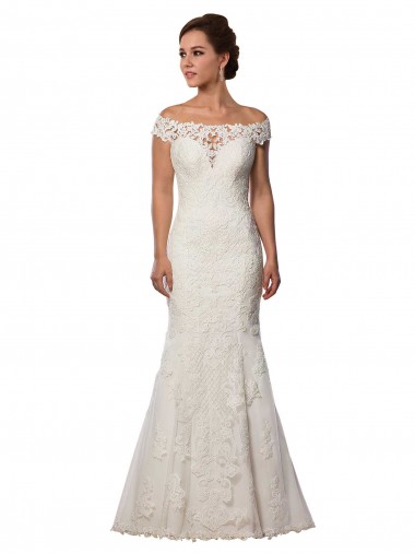 Wholesale Modern Off the Shoulder Mermaid Lace Wedding Dress