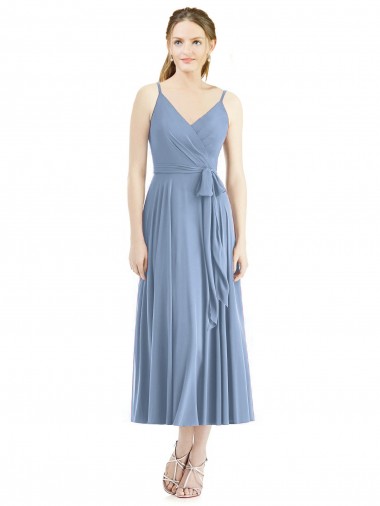 Wholesale Short Tea Length Chiffon Bridesmaid Dress
