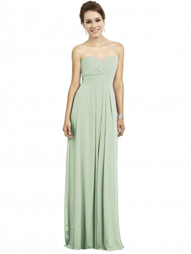 Wholesale Full Length Strapless Chiffon Bridesmaid Dress with Sweetheart Neckline