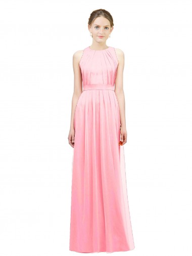 Wholesale Sleek Halter Neck Chiffon Bridesmaid Dress 