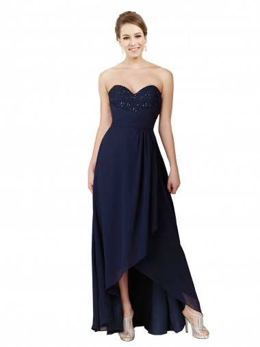 Wholesale Sweetheart Neckline Beaded Lace and Chiffon Bridesmaid Dress