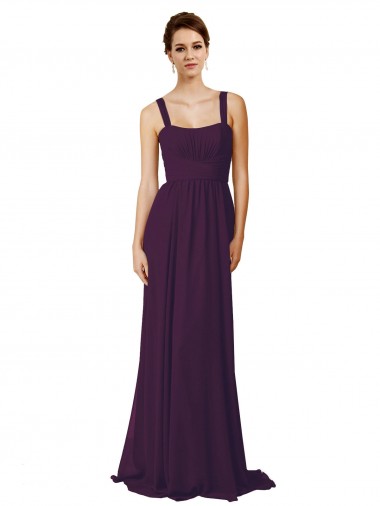 Wholesale Full Length Chiffon Bridesmaid Dress with Spaghetti Straps