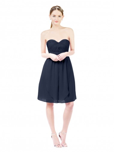 Wholesale Sweetheart Cocktail Knee Length Chiffon Cocktail Bridesmaid Dress Open Back