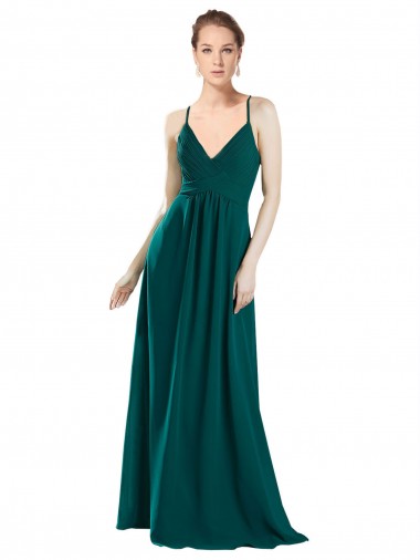 Wholesale Sexy Chiffon Bridesmaid Dress with Deep V-Neckline