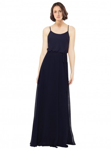 Wholesale Chiffon Bridesmaids Dress with Scoop Neckline