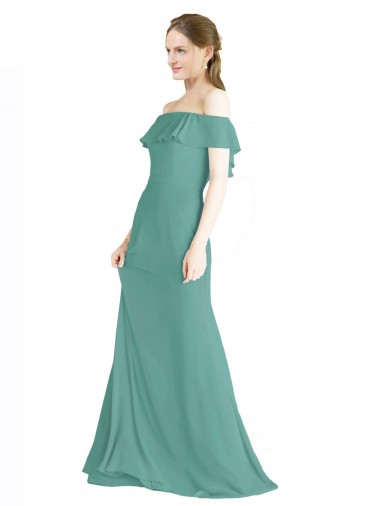 Wholesale Off the Shoulder Bohemian Chiffon Bridesmaid Dress