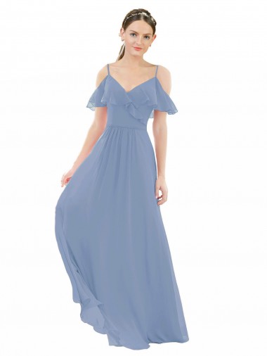 Wholesale Pleated One Shoulder A-Line Chiffon Bridesmaid Dress