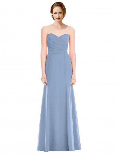 Wholesale Draped Strapless Sweetheart Trumpet Chiffon Bridesmaid Dress