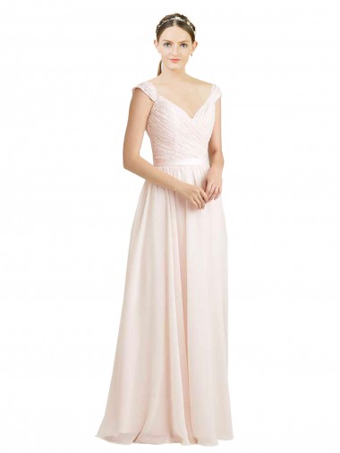 Wholesale Sweetheart A-Line Chiffon Bridesmaid Dress with Ruched Lace Bodice