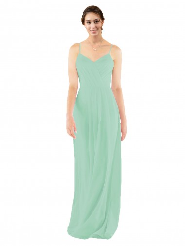 Wholesale Classic Long Chiffon Bridesmaid Dress with V-Neck