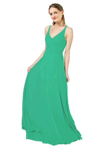 Wholesale Classic Chiffon Bridesmaid Dress with Lace-Up Back