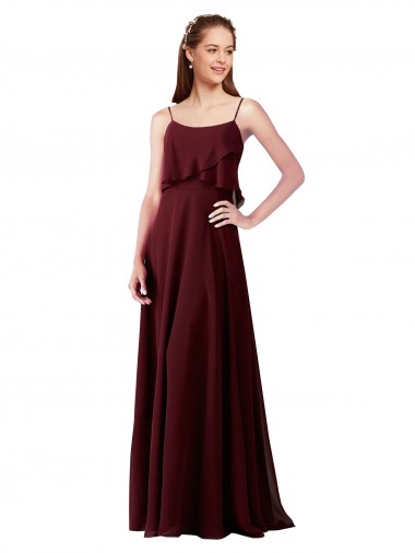 Wholesale Chiffon Bridesmaids Dress with Spaghetti Straps