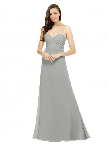 Wholesale Chiffon Bridesmaid Dress with Sweetheart Neckline and Adjustable Straps