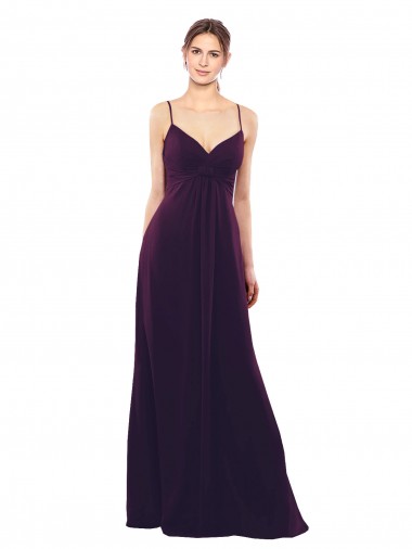 Wholesale Floor Length A-Line Chiffon Bridesmaid Dress with Criss Cross Back