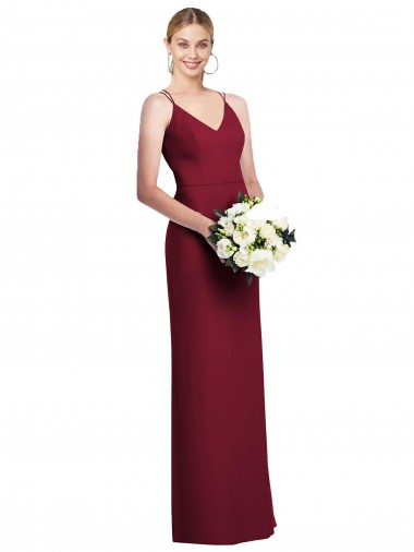 Wholesale Full Length Draped Blouson Back Chiffon Maxi Bridesmaid Dress