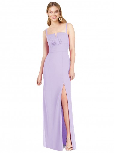 Wholesale Spaghetti Straps Mermaid Chiffon Bridesmaid Dress with Side Front Slit