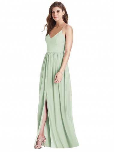 Wholesale Criss Cross Strap Backless Maxi Long Chiffon Bridesmaid Dress