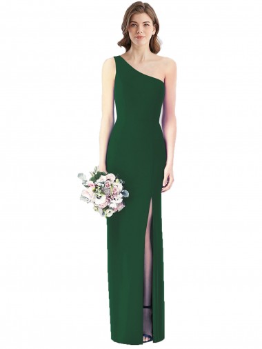 Wholesale One Shoulder Chiffon Trumpet Bridesmaid Dress