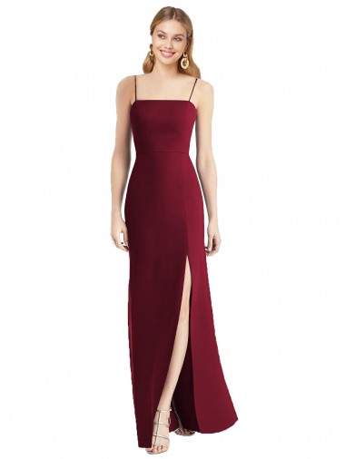 Wholesale Tie-Back Cutout Trumpet Chiffon Bridesmaid Dress with Front Slit