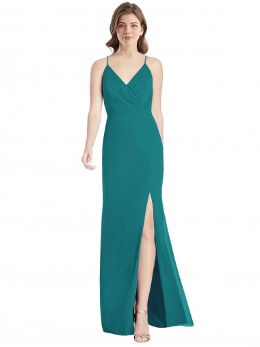 Wholesale Criss Cross Back Mermaid Wrap Chiffon Bridesmaid Dress