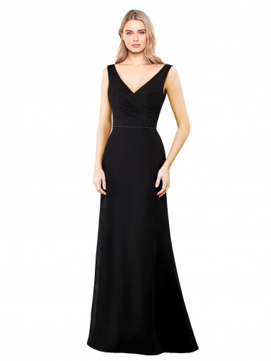 Wholesale V-Neckline Chiffon Bridesmaid Dress / Prom Dress with Draped Bodice