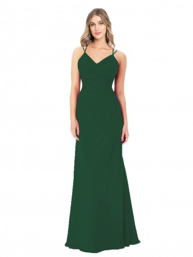 Wholesale Criss Cross Strappy Chiffon Bridesmaid Dress