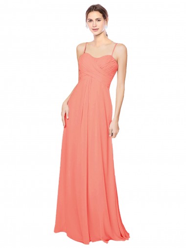 Wholesale Empire Waist Spaghetti Straps Sweetheart Chiffon Bridesmaid Dress