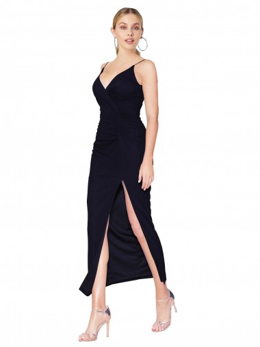 Wholesale Chiffon High Neck Spaghetti Straps Short Cocktail Bridesmaid Dress / Formal Prom Dress