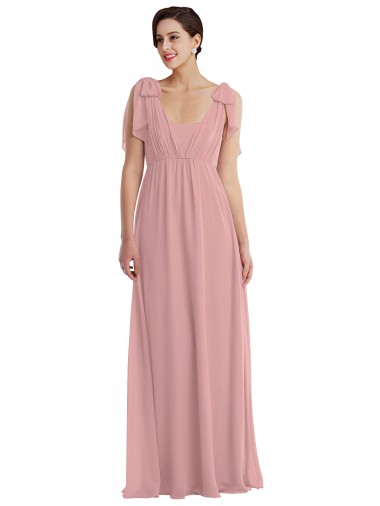 Wholesale Empire Waist Long Halter Maxi Bridesmaid Dress