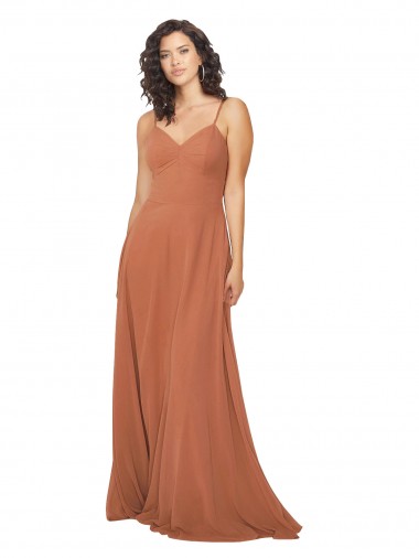 Wholesale Chiffon Bridesmaid Dress with Tie Back Keyhole
