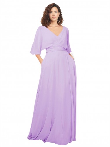 Wholesale Chiffon Bridesmaid Dress with Ruched Waist