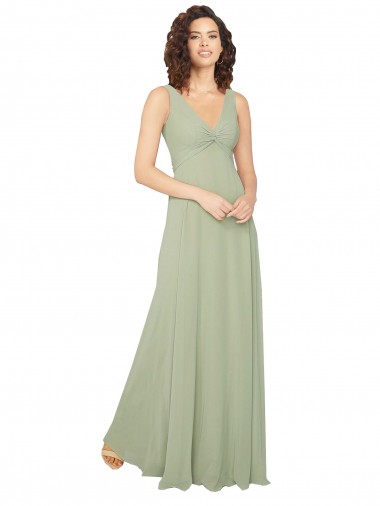 Wholesale Knotted Bodice Chiffon Bridesmaid Dress