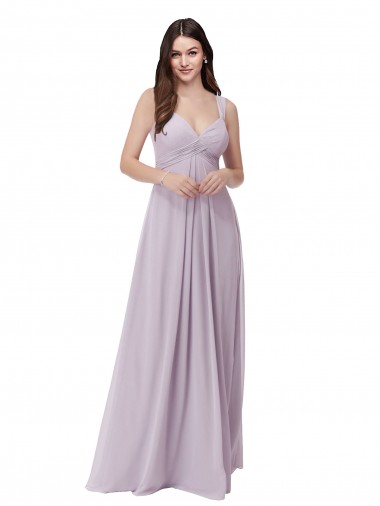Wholesale Draped Chiffon Bridesmaid Dress with Sash