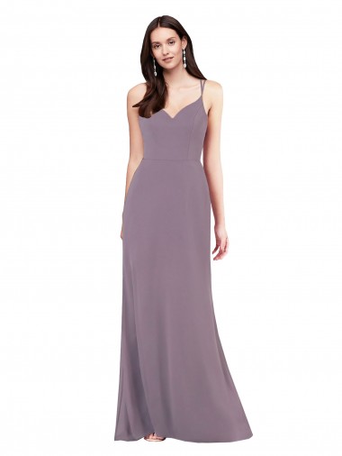 Wholesale Simple Floor-Length Chiffon Formal Bridesmaid Dress with Criss-Cross Back