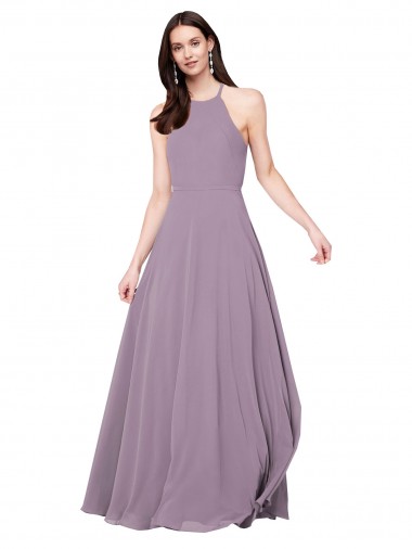 Wholesale Floor Length Long Chiffon Bridesmaid Dress with Double Bow Feature