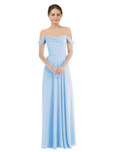 Wholesale Off the Shoulder Draped Neckline Maxi Formal Bridesmaid Dress