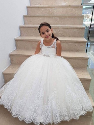 Wholesale Ivory Ball Gown Floor Length Flower Girl Dress