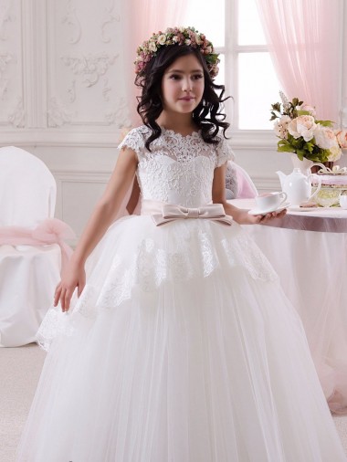 Wholesale Ivory Ball Gown Sweetheart Floor Length Sleeveless Flower Girl Dress