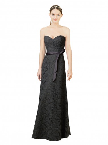 Wholesale Strapless Lace Bridesmaid Dress with Sweetheart Neckline