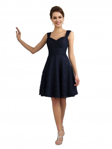 Wholesale Lace Bridesmaid Dress / Cocktail Dress with Sweetheart Neckline and Button Back Detail