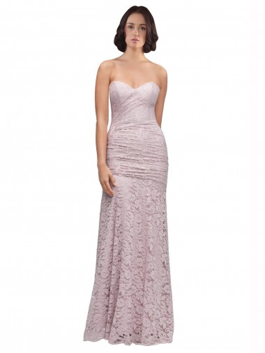 Wholesale Floor Length Long Mermaid Lace Bridesmaid Dress / Prom Dress with Low Back