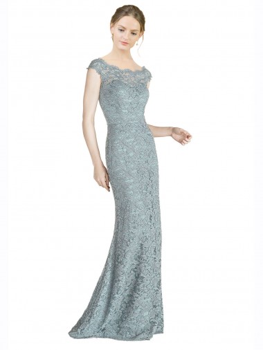 Wholesale Off the Shoulder Mermaid Lace Bridesmaid Dress / Prom Dress with Cap Sleeves