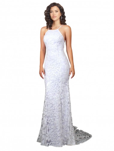 Wholesale Mermaid Fitted High Neck Low Back Fishtail Wedding Dress