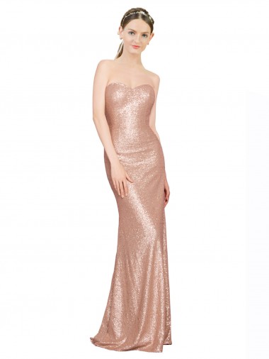 Wholesale Sweetheart Full Length Long Formal Sequin Bridesmaid Dress / Prom Dress