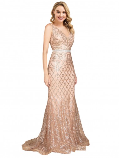 Wholesale Sleek Long Mermaid Formal Sparkling Sequin Bridesmaid Dress / Prom Dress