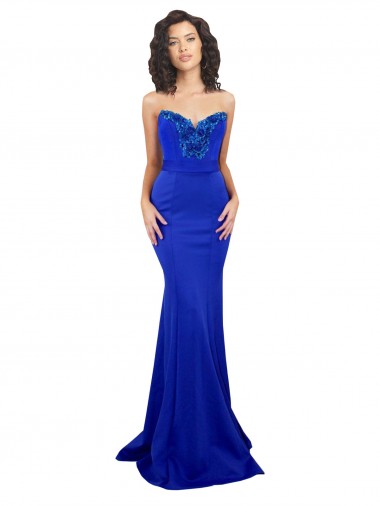 Wholesale Sweetheart Flower Neckline High Neck Formal Crepe Bridesmaid Dress / Prom Dress