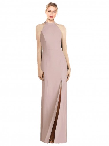 Wholesale High Neck Cutout Halter Trumpet Bridesmaid Dress