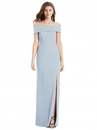 Wholesale Cuffed Off the Shoulder Long Trumpet Bridesmaid Dress / Prom Dress