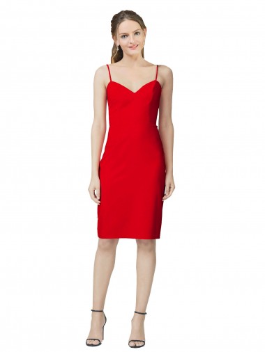 Wholesale Sleeveless Sheath Sweetheart Neckline Formal Crepe Bridesmaid Dress / Prom Homecoming Dress